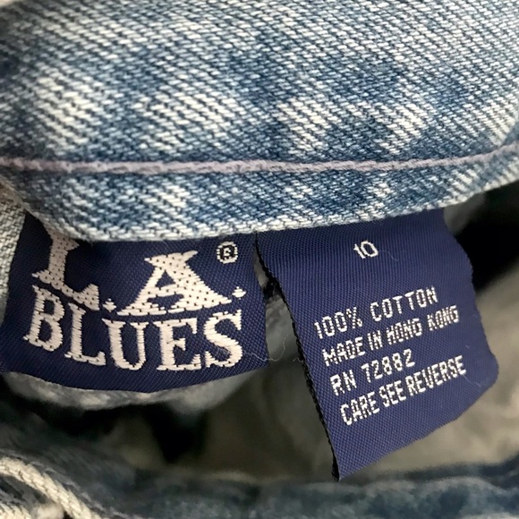 Vintage 90’s LA Blues button up denim jean mini skirt - Picture 6 of 6